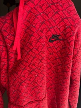 Nike Red Logo All-Over Print Hoodie